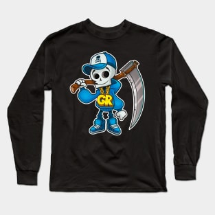 Little Grim Reaper Halloween outline Long Sleeve T-Shirt